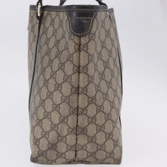 GUCCI GG Supreme Tote Bag PVC Beige Gold Tone 197953 Auth 201153
