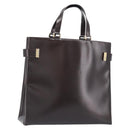 GUCCI Hand Bag Leather Brown Gold Tone 002 2046 0332 Auth 201157-1