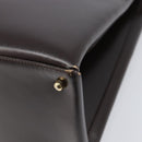 GUCCI Hand Bag Leather Brown Gold Tone 002 2046 0332 Auth 201157-14