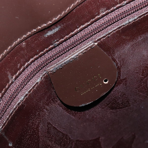 GUCCI Hand Bag Leather Brown Gold Tone 002 2046 0332 Auth 201157