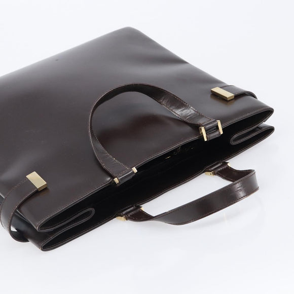 GUCCI Hand Bag Leather Brown Gold Tone 002 2046 0332 Auth 201157