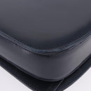 GUCCI Shoulder Bag Leather Navy Gold Tone Auth 201158-15