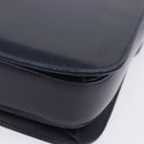 GUCCI Shoulder Bag Leather Navy Gold Tone Auth 201158-16