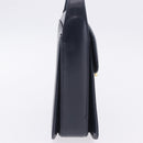 GUCCI Shoulder Bag Leather Navy Gold Tone Auth 201158-7