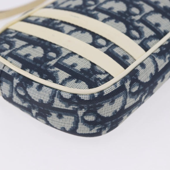 Christian Dior Trotter Hand Bag PVC Leather Blue White Auth 201159