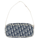 Christian Dior Trotter Hand Bag PVC Leather Blue White Auth 201159-3