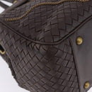 BOTTEGA VENETA INTRECCIATO Hand Bag Leather Brown Gold Tone 169754 Auth 201163V-12