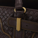 BOTTEGA VENETA INTRECCIATO Hand Bag Leather Brown Gold Tone 169754 Auth 201163V-16
