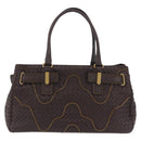 BOTTEGA VENETA INTRECCIATO Hand Bag Leather Brown Gold Tone 169754 Auth 201163V-3