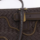 BOTTEGA VENETA INTRECCIATO Hand Bag Leather Brown Gold Tone 169754 Auth 201163V-9
