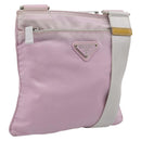 PRADA Shoulder Bag Nylon Pink Silver Auth 201164A-1