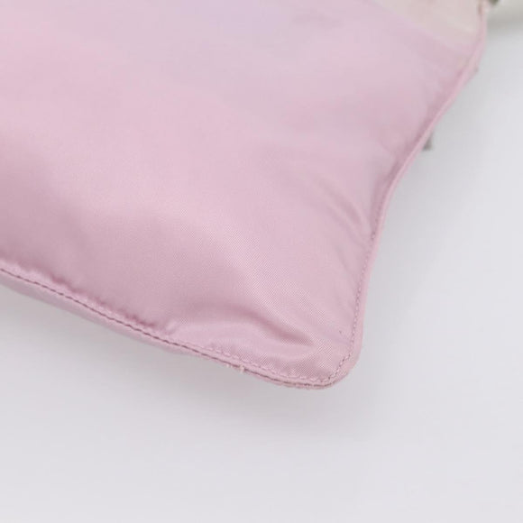 PRADA Shoulder Bag Nylon Pink Silver Auth 201164A
