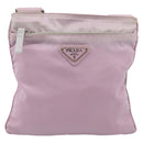 PRADA Shoulder Bag Nylon Pink Silver Auth 201164A-2