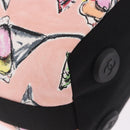 CHANEL Ice Cream Pattern Shoulder Bag Canvas Pink Black CC Auth 201171V-12