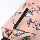 CHANEL Ice Cream Pattern Shoulder Bag Canvas Pink Black CC Auth 201171V-14