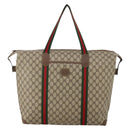 GUCCI GG Supreme Web Sherry Line Tote Bag PVC Beige 002 39 6211 Auth 201174A-2