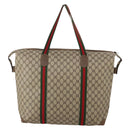 GUCCI GG Supreme Web Sherry Line Tote Bag PVC Beige 002 39 6211 Auth 201174A-3