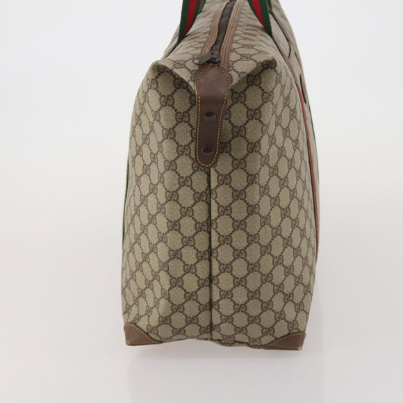 GUCCI GG Supreme Web Sherry Line Tote Bag PVC Beige 002 39 6211 Auth 201174A
