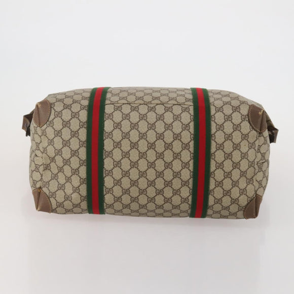 GUCCI GG Supreme Web Sherry Line Tote Bag PVC Beige 002 39 6211 Auth 201174A