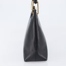 GUCCI Bamboo Hand Bag Leather Black Gold Tone 001 3008 Auth 201175-5