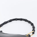 GUCCI Bamboo Hand Bag Leather Black Gold Tone 001 3008 Auth 201175-8