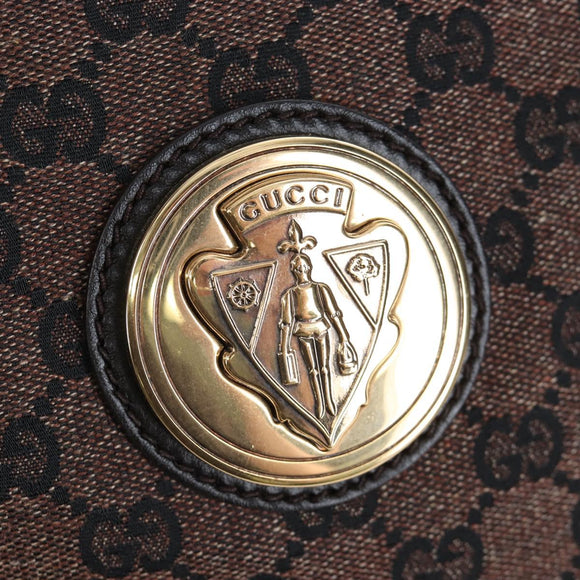 GUCCI GG Canvas Hand Bag Outlet Brown Gold 286307 Auth 201176V
