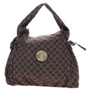 GUCCI GG Canvas Hand Bag Outlet Brown Gold 286307 Auth 201176V-13
