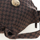 GUCCI GG Canvas Hand Bag Outlet Brown Gold 286307 Auth 201176V-6