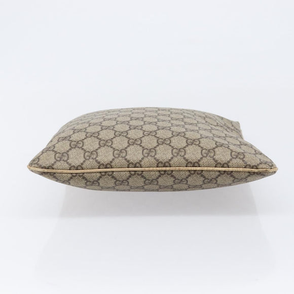 GUCCI GG Supreme Hand Bag PVC Beige Silver 117551 Auth 201178