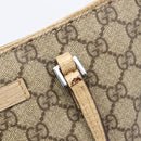 GUCCI GG Supreme Hand Bag PVC Beige Silver 117551 Auth 201178-10