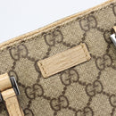 GUCCI GG Supreme Hand Bag PVC Beige Silver 117551 Auth 201178-19