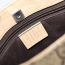 GUCCI GG Supreme Hand Bag PVC Beige Silver 117551 Auth 201178-20
