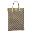 GUCCI GG Supreme Hand Bag PVC Beige Silver 117551 Auth 201178-13