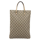 GUCCI GG Supreme Hand Bag PVC Beige Silver 117551 Auth 201178-2