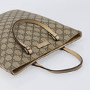 GUCCI GG Supreme Hand Bag PVC Beige Silver 117551 Auth 201178-6