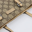 GUCCI GG Supreme Hand Bag PVC Beige Silver 117551 Auth 201178-7