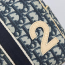 Christian Dior Trotter Hand Bag PVC Leather Navy White Auth 201187-21