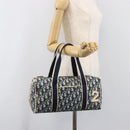 Christian Dior Trotter Hand Bag PVC Leather Navy White Auth 201187-28