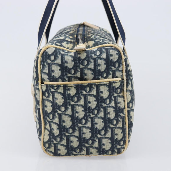 Christian Dior Trotter Hand Bag PVC Leather Navy White Auth 201187