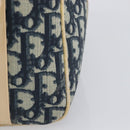 Christian Dior Trotter Hand Bag PVC Leather Navy White Auth 201187-6