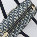 Christian Dior Trotter Hand Bag PVC Leather Navy White Auth 201187-14