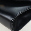 CARTIER Chain Shoulder Bag Leather Navy Gold Auth 201192V-16