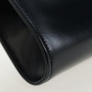 CARTIER Chain Shoulder Bag Leather Navy Gold Auth 201192V-17