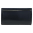 CARTIER Chain Shoulder Bag Leather Navy Gold Auth 201192V-2