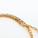 CARTIER Chain Shoulder Bag Leather Navy Gold Auth 201192V-14