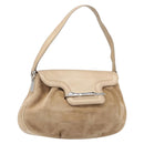 CARTIER PANTHERE Hand Bag Suede Beige Silver Auth 201200V-1