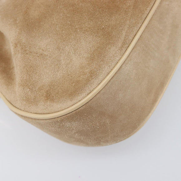 CARTIER PANTHERE Hand Bag Suede Beige Silver Auth 201200V