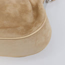 CARTIER PANTHERE Hand Bag Suede Beige Silver Auth 201200V-13