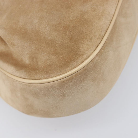 CARTIER PANTHERE Hand Bag Suede Beige Silver Auth 201200V