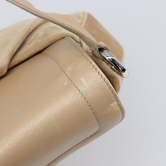 CARTIER PANTHERE Hand Bag Suede Beige Silver Auth 201200V
